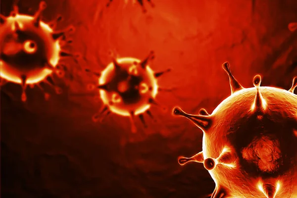Monkeypox VIRUS, Flu  floating, micro view, pandemic virus infection,  3D RENDERING.