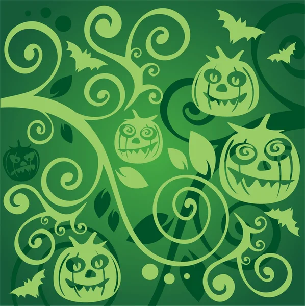 Green halloween background — Stock Photo, Image