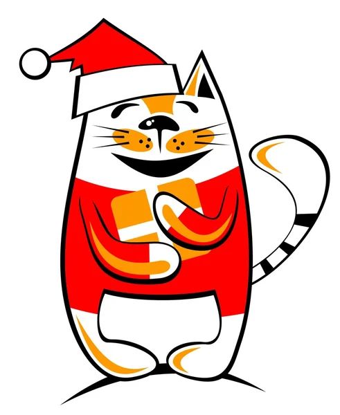 Happy christmas cat — Stock Photo, Image