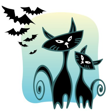 iki Cadılar Bayramı kedi