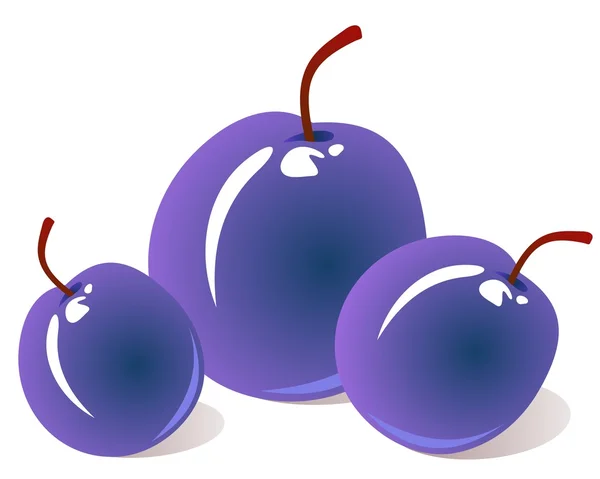 Three plums — Stock Photo, Image