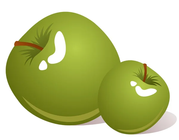 Two green apples — Stock Photo, Image