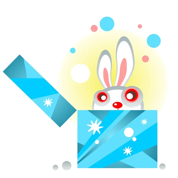 Box with rabbit — Stock Photo, Image
