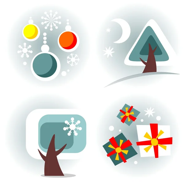 Nieuwjaar symbolen set — Stockfoto