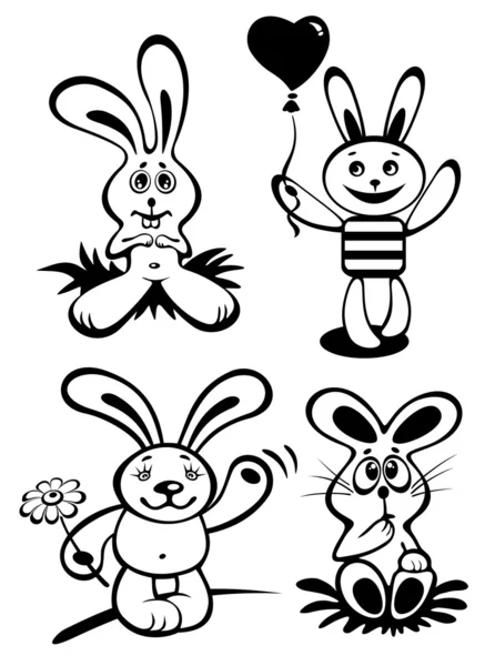 Cartoon rabbits set — Stock Photo, Image