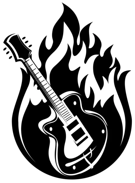 Guitarra y fuego — Foto de Stock