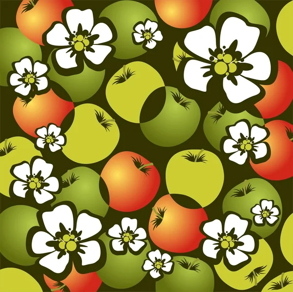 Elma ve çiçekler — Stok fotoğraf
