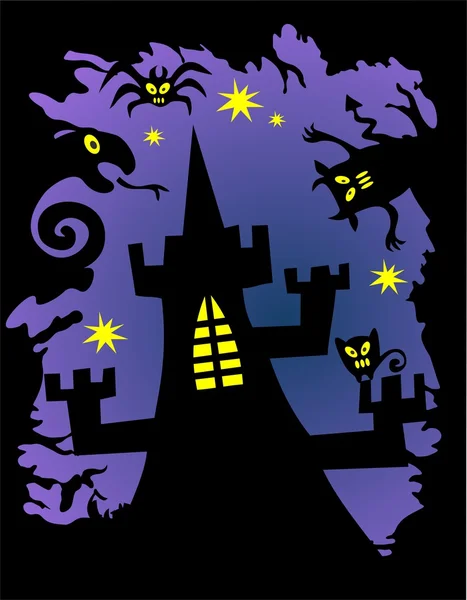 Halloween castle — Stockfoto
