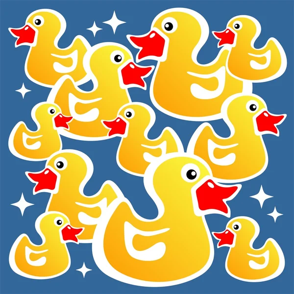 Yellow ducks background — Stock Photo, Image