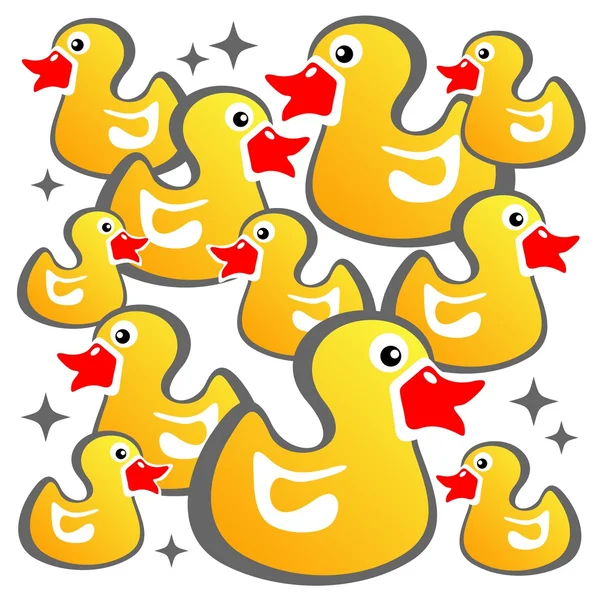 Yellow ducks background — Stock Photo, Image