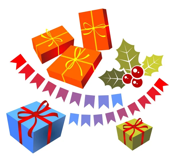 Christmas gift boxes set — Stock Photo, Image