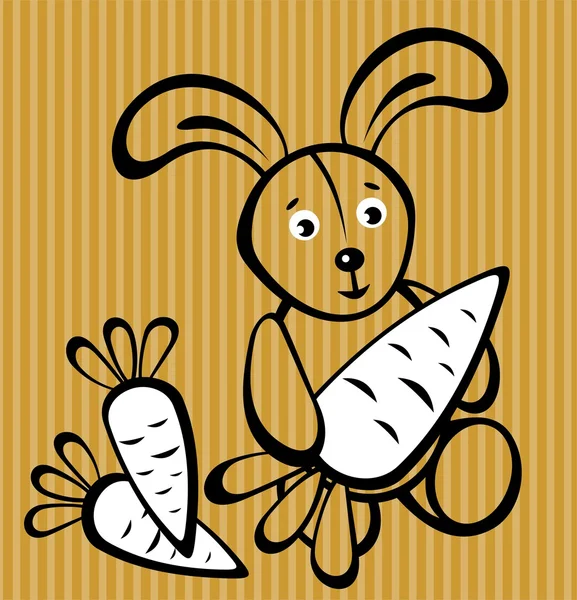 兔子和胡萝卜 — 图库照片