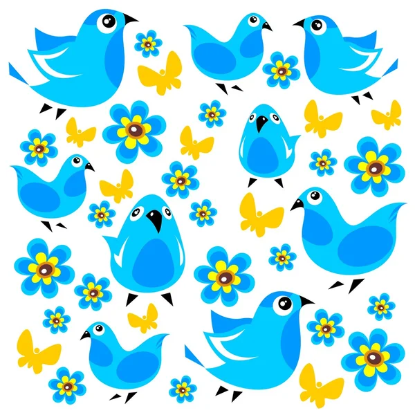Blue birds background — Stock Photo, Image