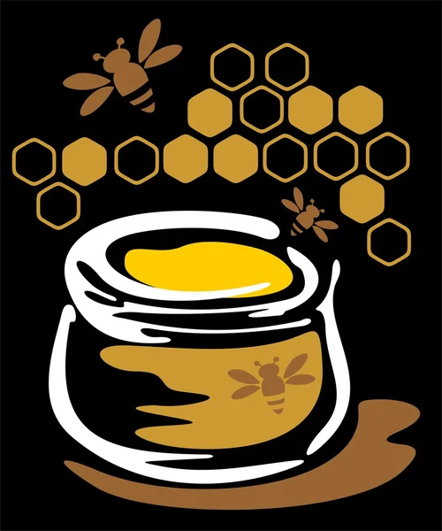 Honig und Bienen — Stockfoto