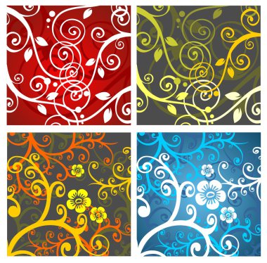 soyut çiçek deseni