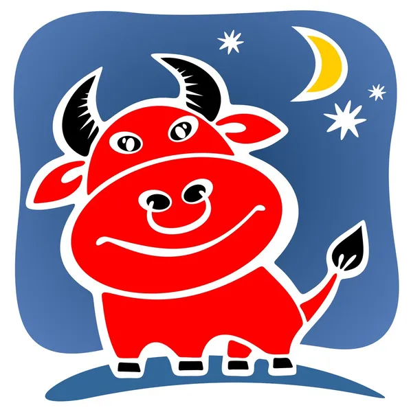 Dibujos animados toro rojo —  Fotos de Stock