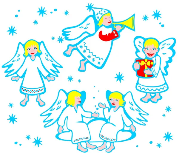 Cartoon angels — Stock Photo, Image