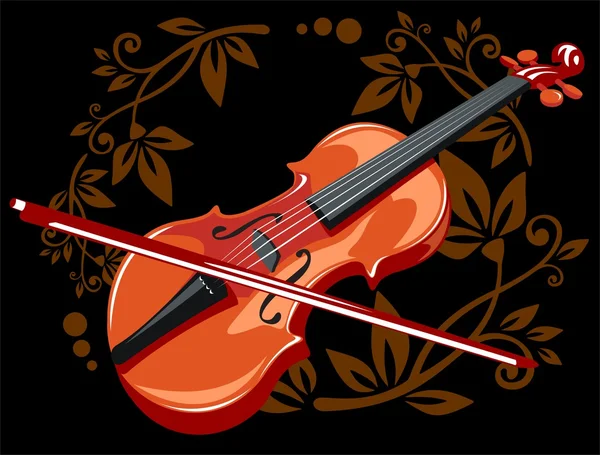 Violino e motivo floreale — Foto Stock