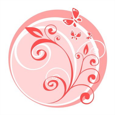 Pembe çiçek desenli