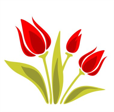 Süslü kırmızı lale
