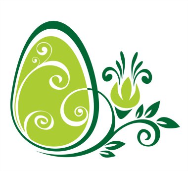 Paskalya yumurtası ve yeşil desen