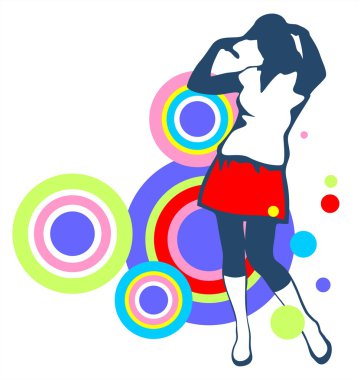 kadın ve soyut desen