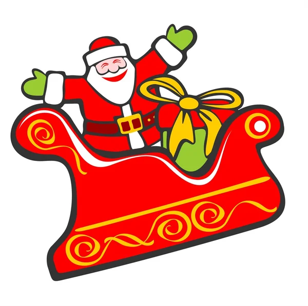 Happy santa and gift — Stock Photo, Image