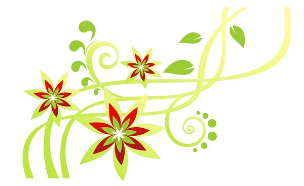 緑の花のパターン — ストック写真