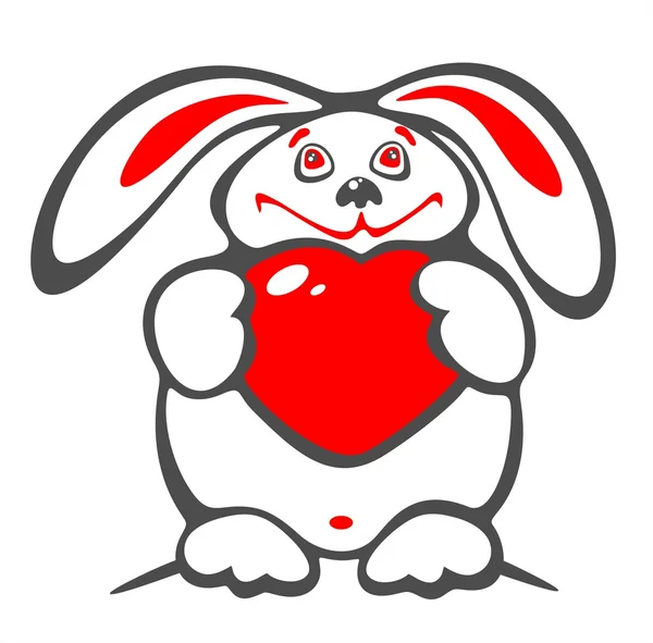 Kalın tavşan ve kalp — Stok fotoğraf