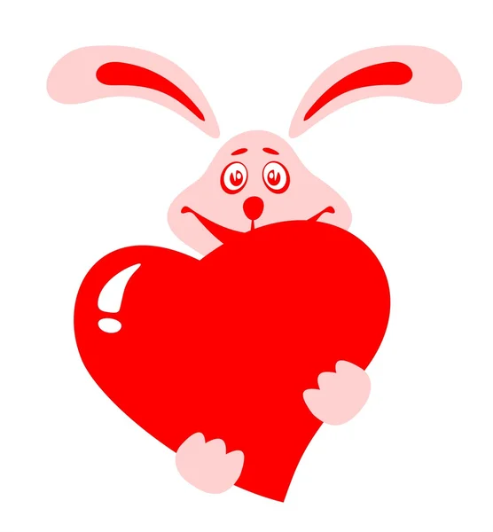 Rabbit with heart — Stock Photo, Image