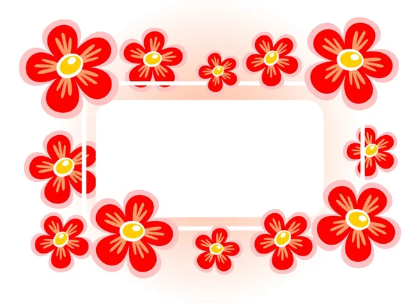 Rode bloem frame — Stockfoto