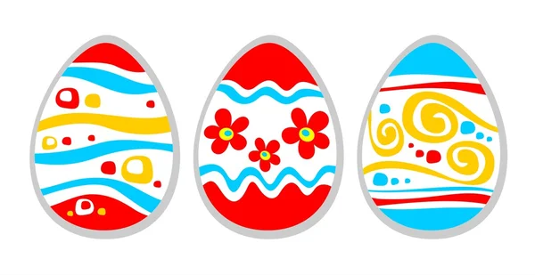 Tres huevos de Pascua — Foto de Stock