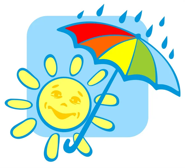 Сонце з парасолькою — стокове фото