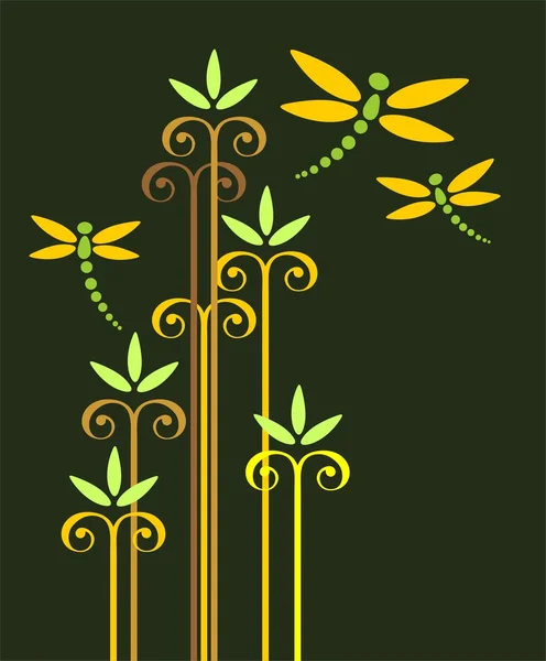 Libellen und Pflanzen — Stockfoto