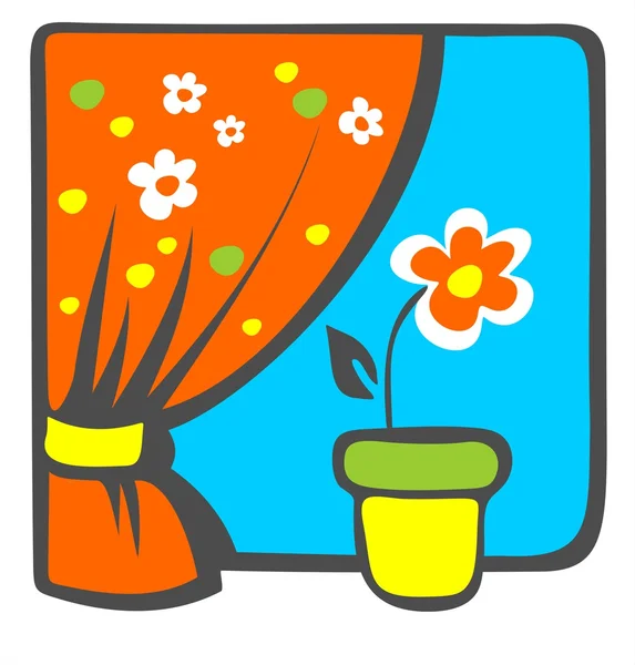 Blomma på fönsterbrädan — Stockfoto