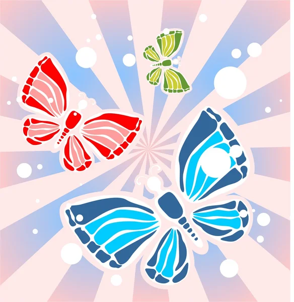 Schmetterlinge und Balken — Stockfoto