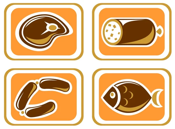 Conjunto de ícones alimentares — Fotografia de Stock