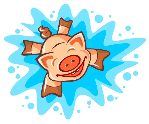 Cerdo feliz — Vector de stock