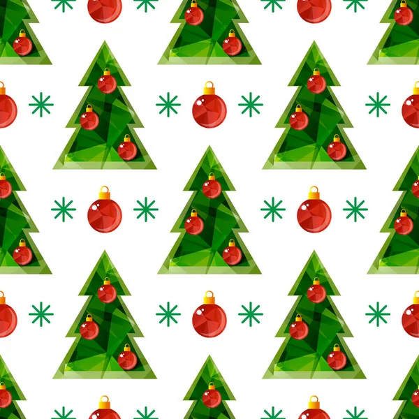 Padrão Sem Costura Com Árvore Natal Ano Novo Férias Ilustração — Vetor de Stock