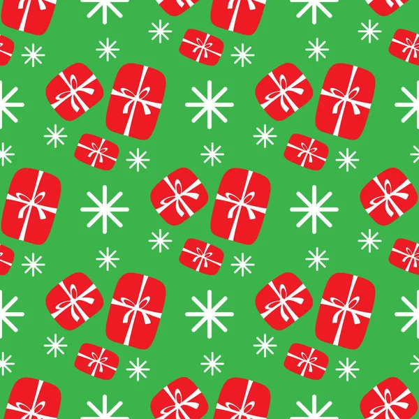 Naadloos Patroon Met Kerstcadeaus Vakantie Nieuwjaar Kerstmis Vector Illustratie Design — Stockvector