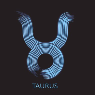 Boğa burcu Taurus siyah arka planda izole edilmiş. Zodiac takımyıldızı. Yıldız falı ve astrolojik tahminler için tasarım elemanı. Vektör illüstrasyonu.