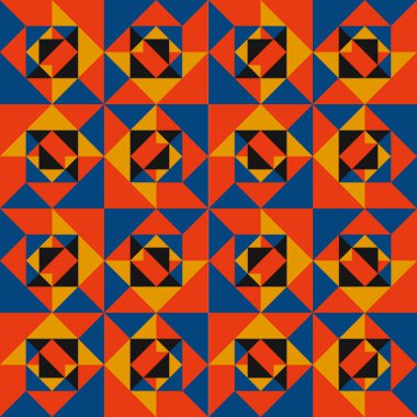 Renkli mozaik elementlere sahip soyut, pürüzsüz desen. Vektör çizimi. Pankart, ambalaj kağıdı, duvar kağıdı veya kumaş için tasarım.