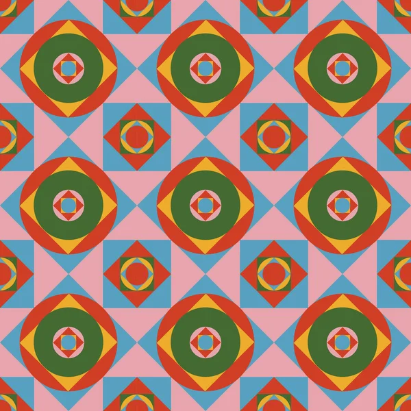 Abstrakcyjny Bezszwowy Wzór Kolorowymi Elementami Mozaiki Ilustracja Wektora Projekt Banera — Wektor stockowy