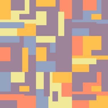 Soyut, minimalist, kusursuz mozaik desen. Vektör çizimi. Pankart, broşür, poster, baskı, ambalaj kağıdı, duvar kağıdı veya kumaş için tasarım.