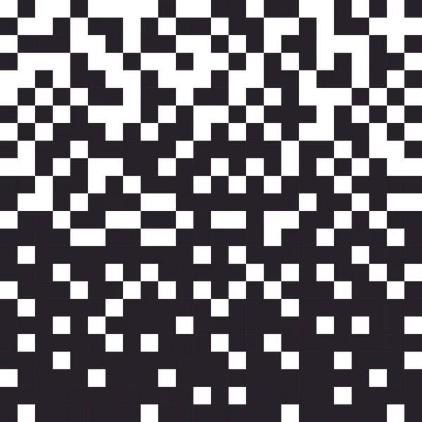 Patrón Sin Costura Abstracto Con Píxeles Blanco Negro Fondo Mosaico — Archivo Imágenes Vectoriales