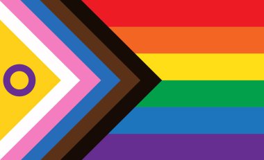 LGBTQIA pride symbol. Gender identity sign. Pride month. Vector illustration design element for leaflet, magnet, sticker, booklet.