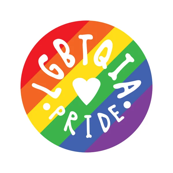 Símbolo Orgullo Lgbt Bandera Arco Iris Gay Con Letras Mes — Vector de stock