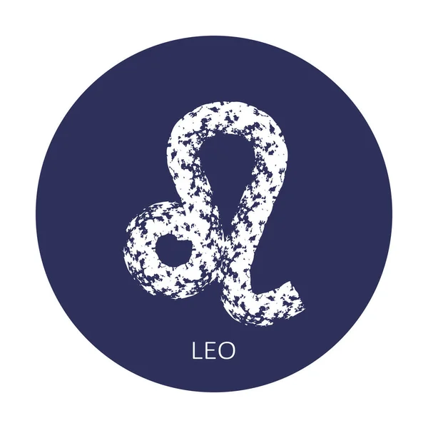 Zodiac Sign Leo Isolated Dark Blue Background Zodiac Constellation Design — Vetor de Stock