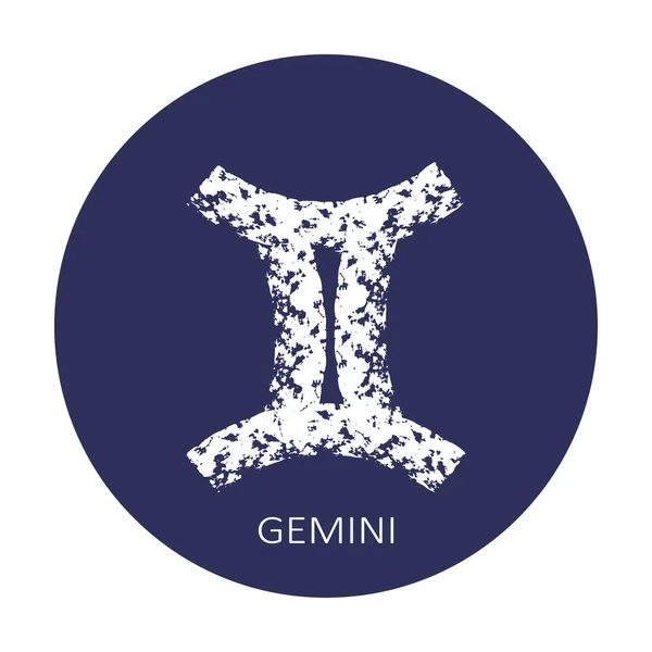 Zodiac Sign Gemini Isolated Dark Blue Background Zodiac Constellation Design —  Vetores de Stock