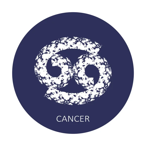 Zodiac Sign Cancer Isolated Dark Blue Background Zodiac Constellation Design — Vettoriale Stock